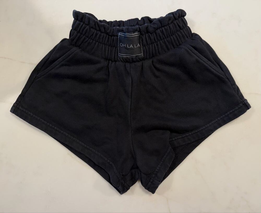OH LA LA relaxed fit black dance / athletic wear shorts size CS (child small)